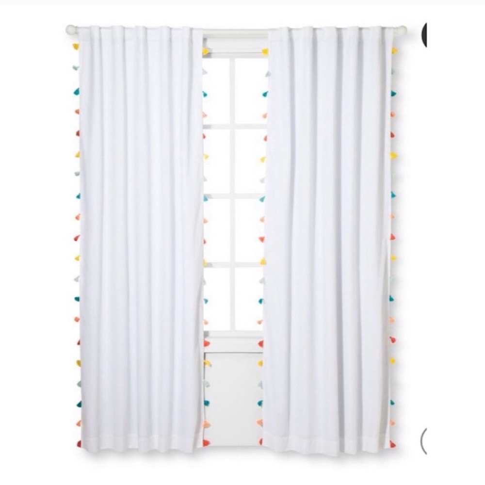 2 x Kid’s Room Tassel Blackout Curtain 63”x 42”